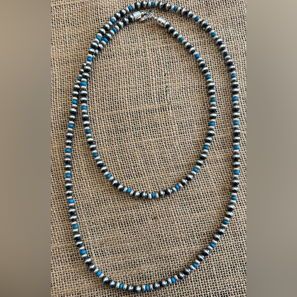 40” Navajo Pearls and Sleeping Beauty Turquoise